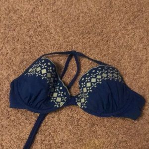 Royal blue scallop shell bikini top